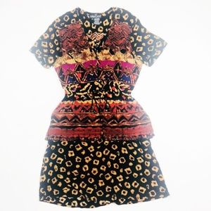 Vintage Carole Little Petite Mixed Pattern Dress